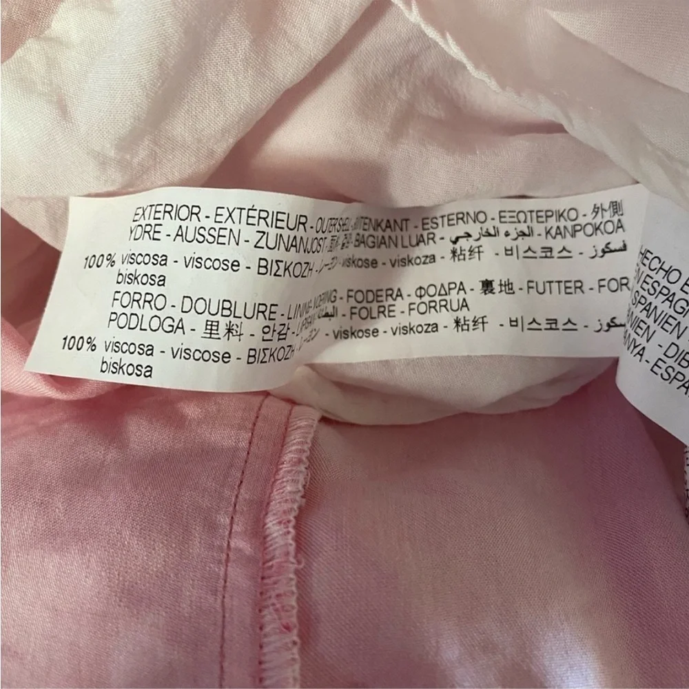 Zara Pink Semi Sheer Slit Draped Ombré Ruched Silk Satin Pencil Skirt Small